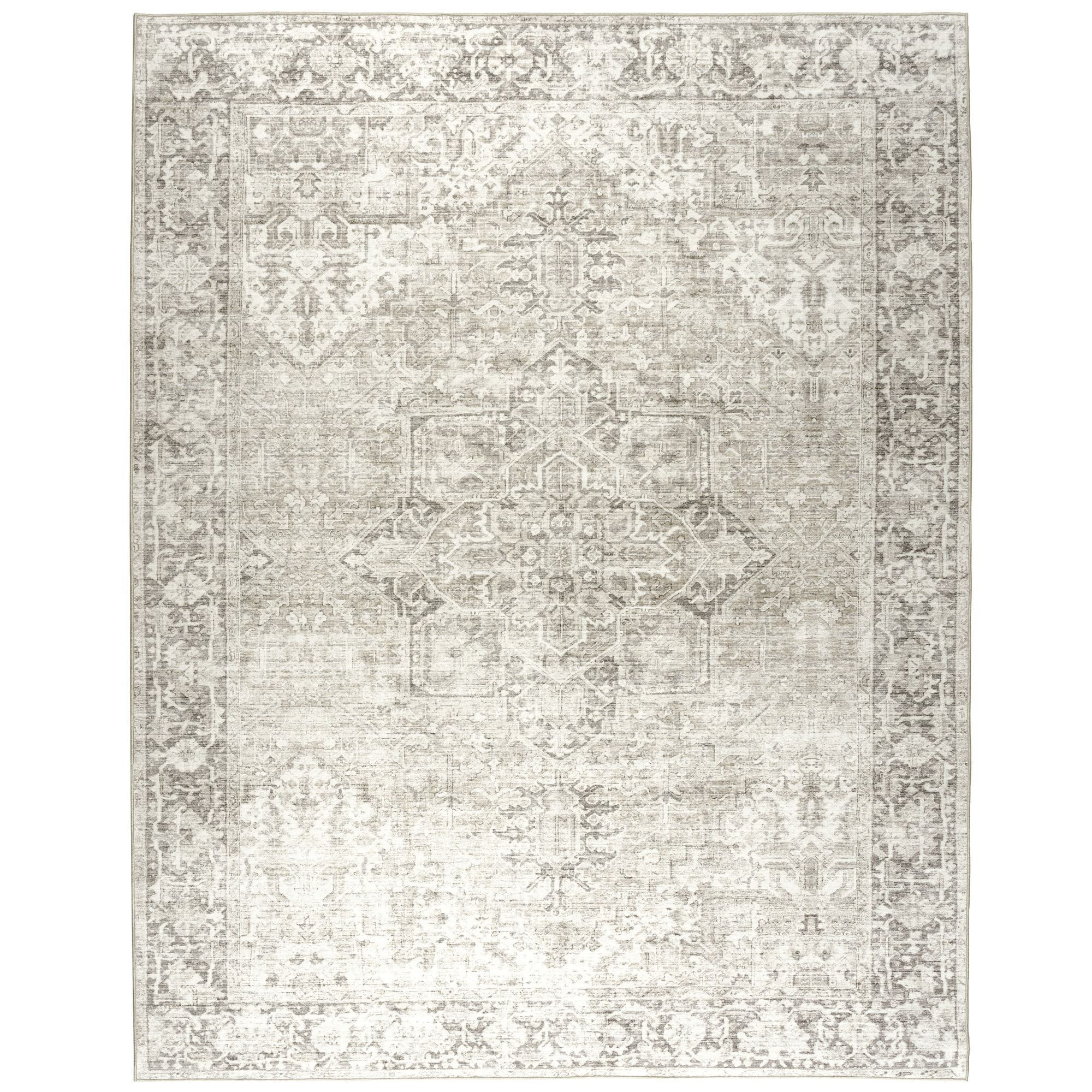 ReaLife Rugs Machine Washable Vintage Distressed Traditional - Beige Ivory Eco-friendly Recycled ... | Walmart (US)
