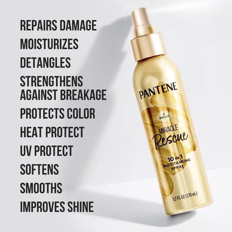 Pantene Miracle Rescue 10-in-1 Multitasking Leave-in Conditioner Spray, 5.7 fl oz | Walmart (US)
