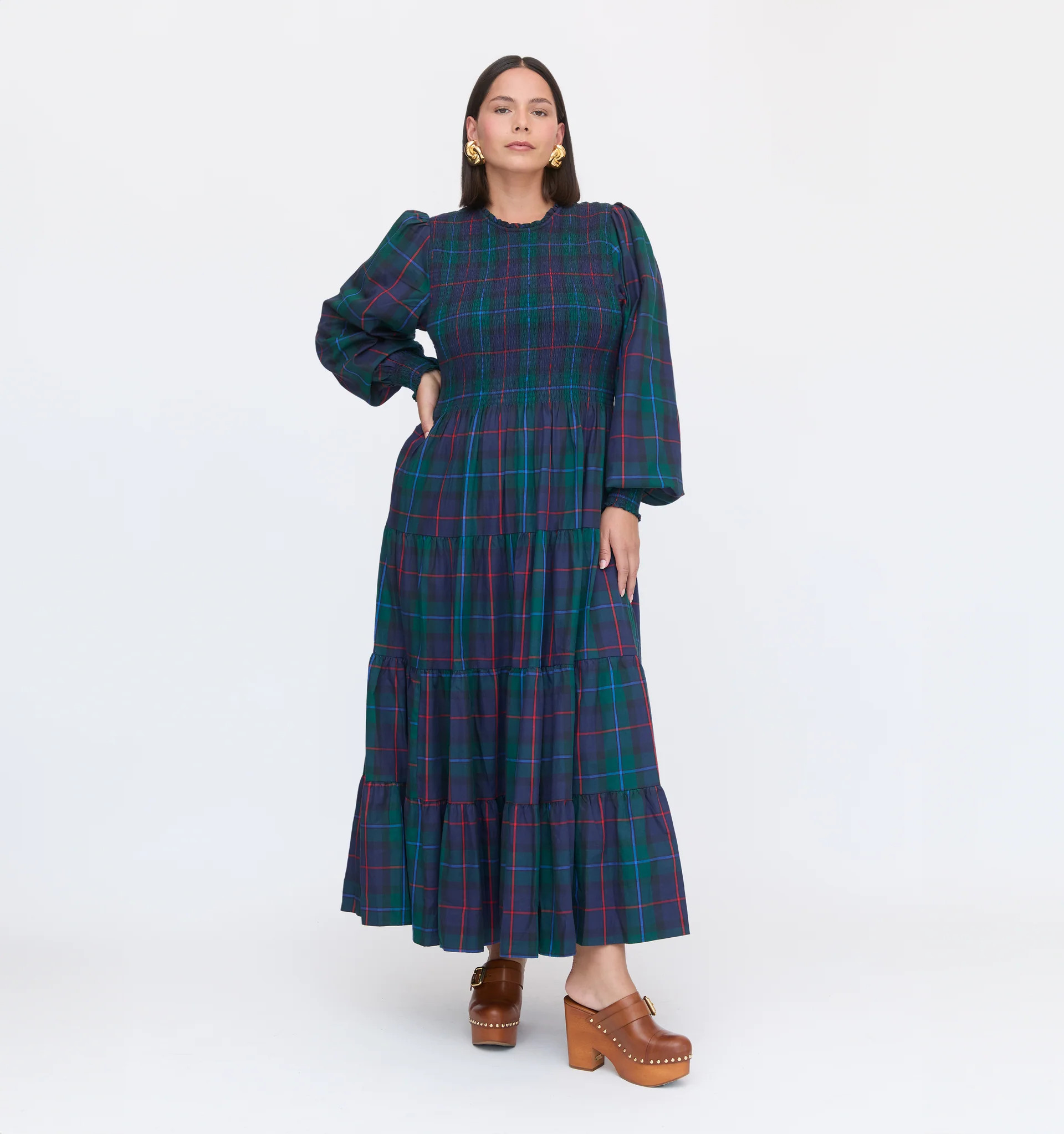 The Viviana Nap Dress - Midnight Tartan | Hill House Home US