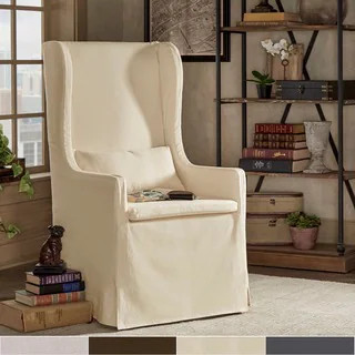 Potomac Slipcovered Wingback Host Chair by iNSPIRE Q Artisan - Cream | Bed Bath & Beyond