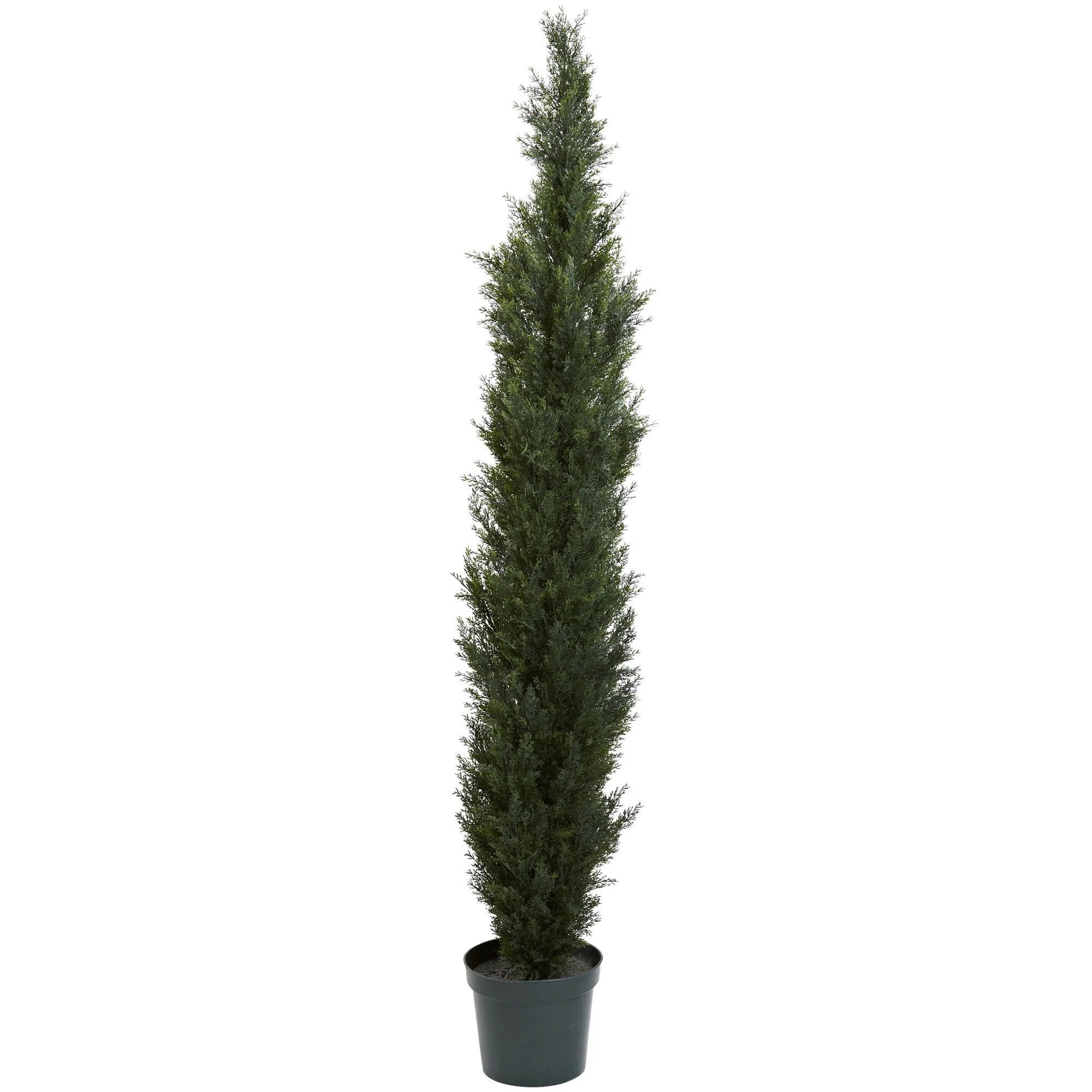 7' Mini Cedar Pine Tree w/3614 Tips in 12” Pot (Two Tone Green) | Nearly Natural | Nearly Natural