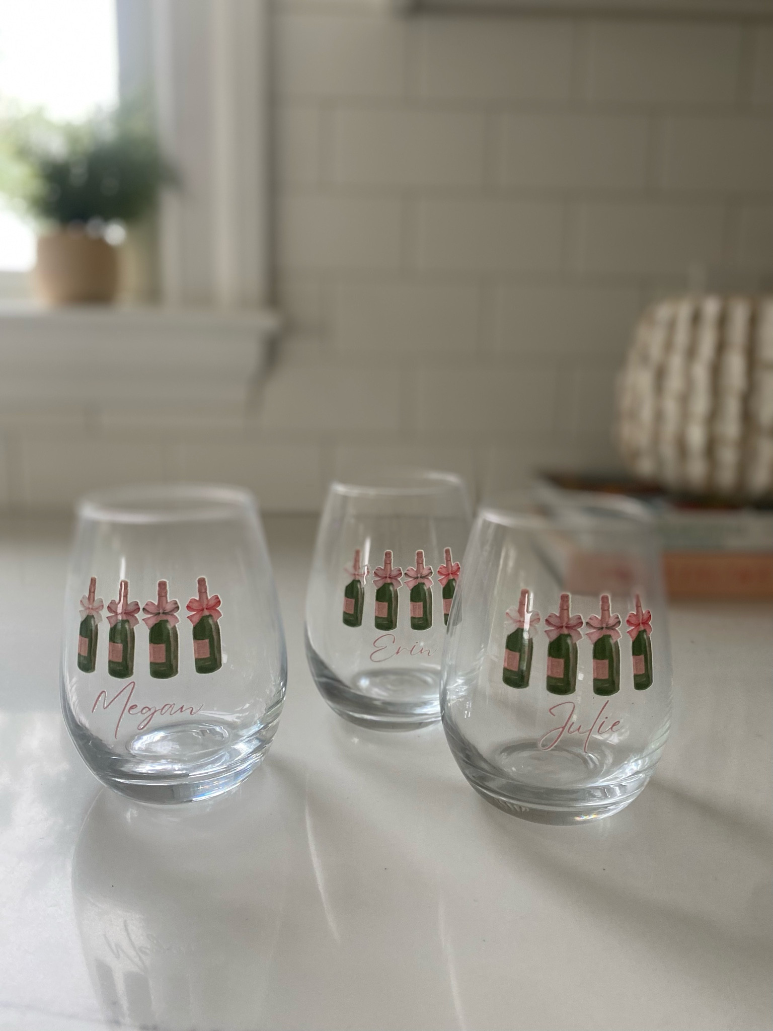 Custom wine glasses girls weekend gift bags bachelorette favors personalized gifts wine moms summer parties champagne pink bows

#LTKParties #LTKOver40 #LTKGiftGuide