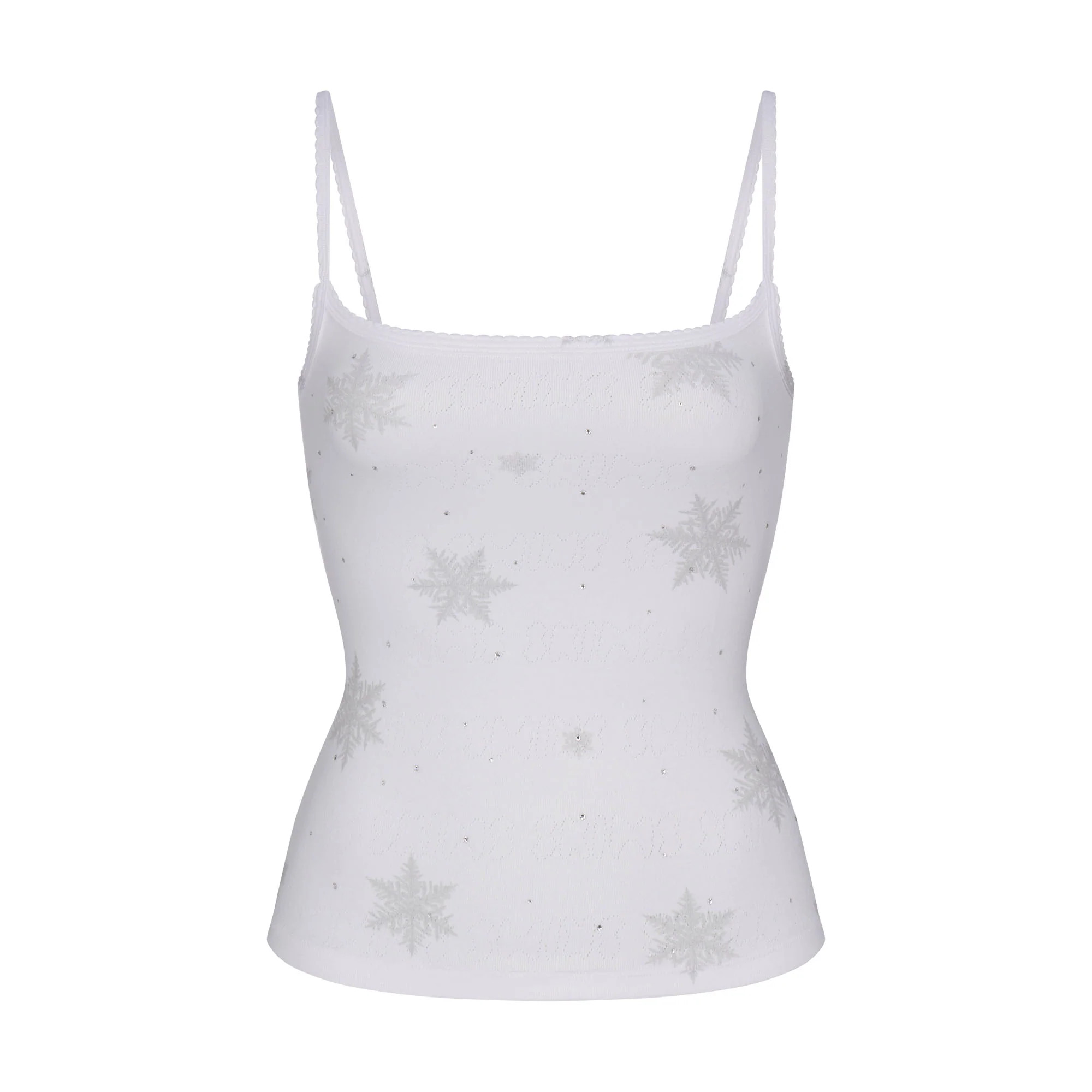 LOGO PLUSH POINTELLE RHINESTONE TANK | SNOW RHINESTONE PRINT | SKIMS (US)