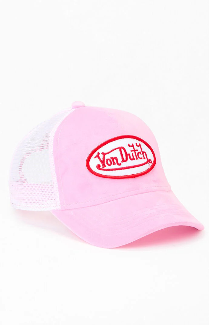 Von Dutch Pink Velvet Trucker Hat | PacSun