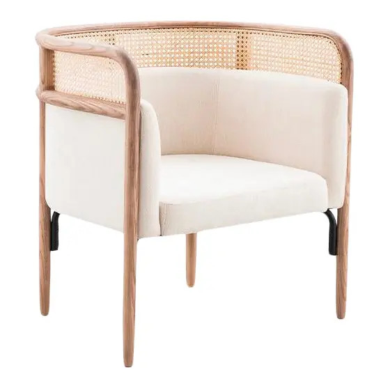 Vesta Leta Lounge Chair in Walnut and Natural Cane | Chairish