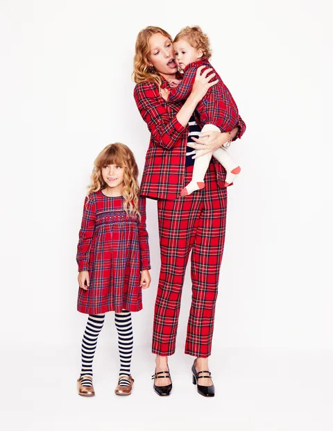 Kew Wool Blend Trousers  - Red Check | Boden UK | Boden UK