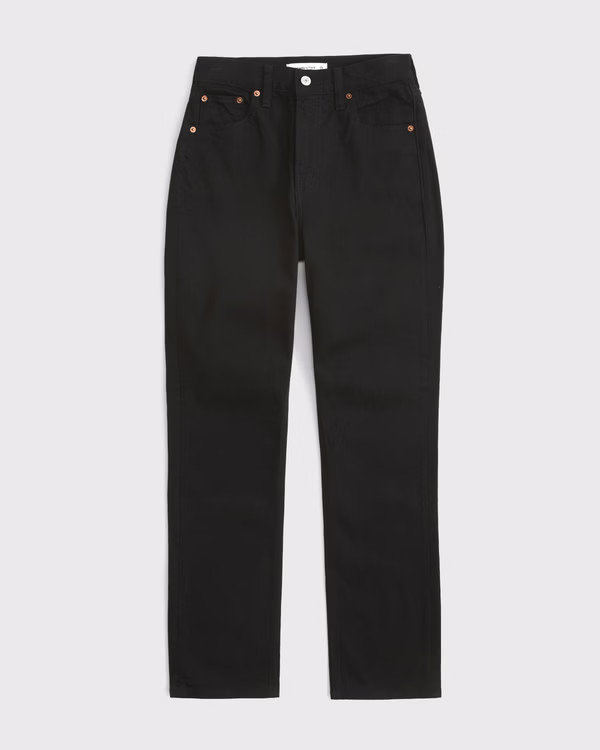 Curve Love Ultra High Rise Ankle Straight Jean | Abercrombie & Fitch (US)