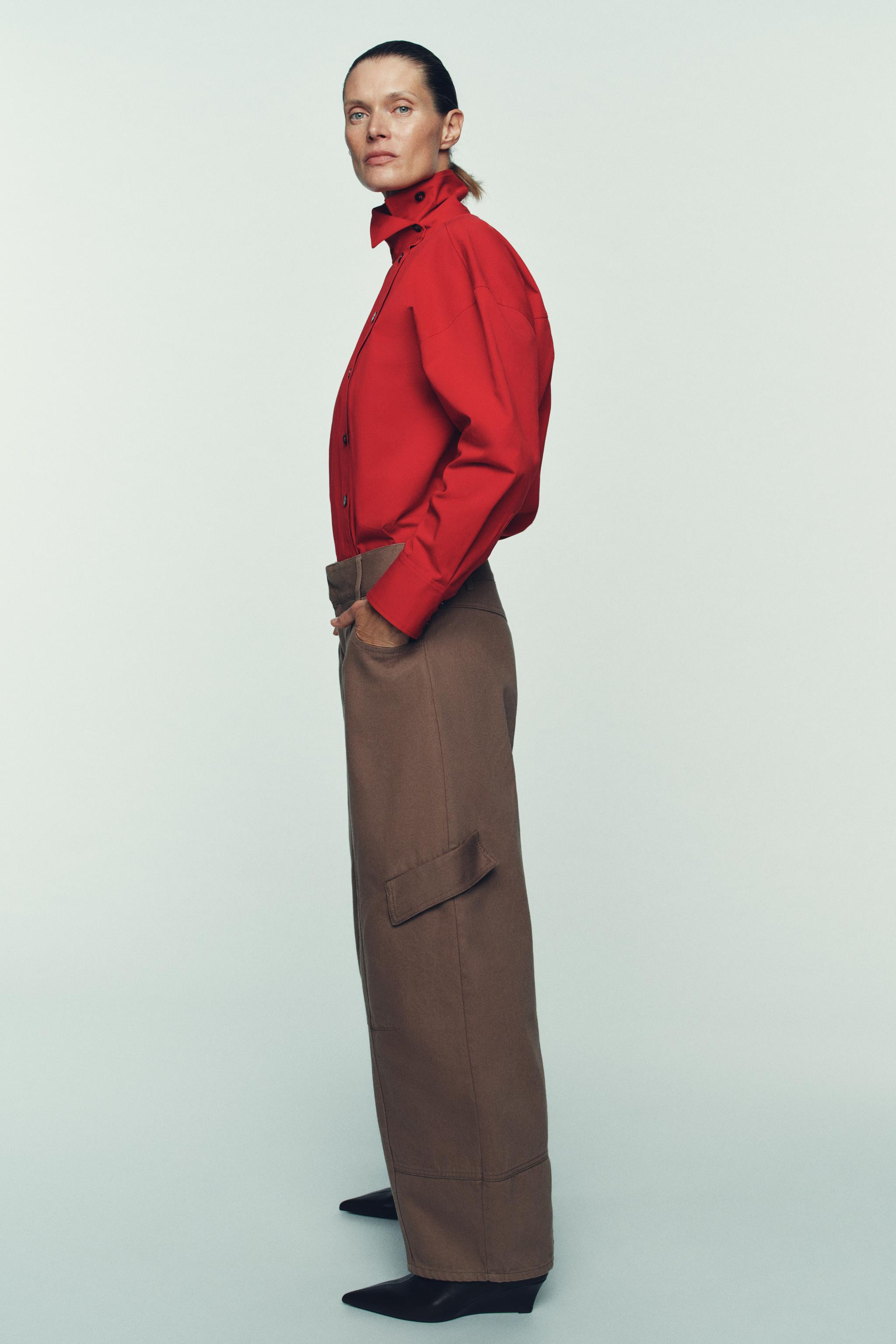 HIGH COLLAR WRAP SHIRT | Zara US