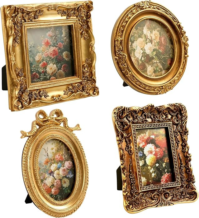 【Elegant Vintage Design】 Enhance your decor with timeless Victorian charm. Mini gold picture ... | Amazon (US)