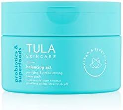 TULA Skin Care Balancing Act Purifying & pH Balancing Toner Pads | Gentle, Alcohol Free, Refreshi... | Amazon (US)