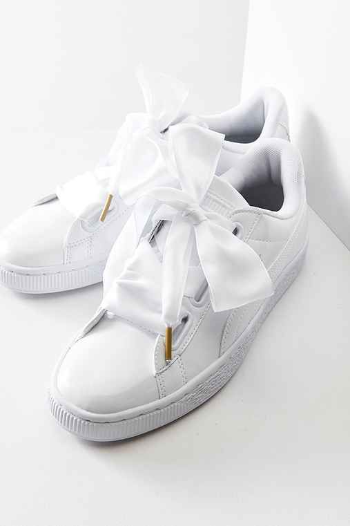 Puma Basket Heart Patent Leather Sneaker,WHITE,7 | Urban Outfitters US