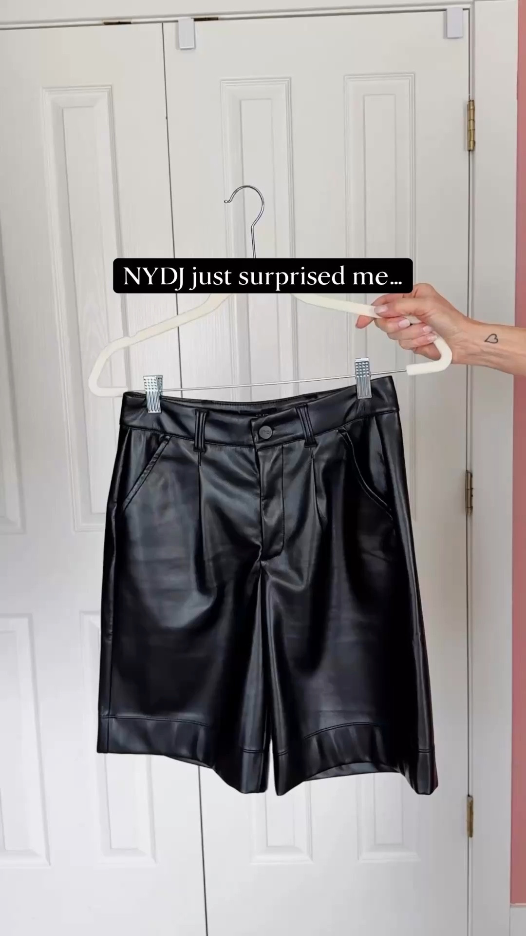 Spring outfit from @NYDJ . Vegan leather Bermuda shorts are so chic and easy to style. True to size. Pointelle popover size small. 

Spring outfits 2026, date night outfits, spring trends, NYDJ, affordable fashion, fashion over 40, fashion over 50, workwear, business casual outfit 

#LTKgrwm #LTKootd #LTKOver40