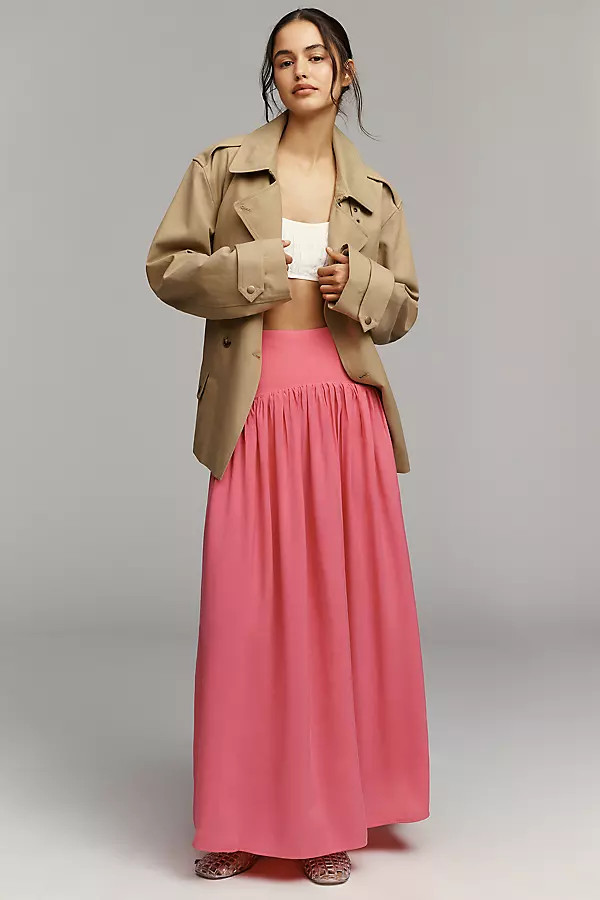Maeve Drop-Waist Maxi Skirt | Anthropologie (US)