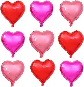 30 pcs Heart Balloons 18" Foil Love Balloons Mylar Balloons heart balloons for Valentines Day Pro... | Amazon (US)