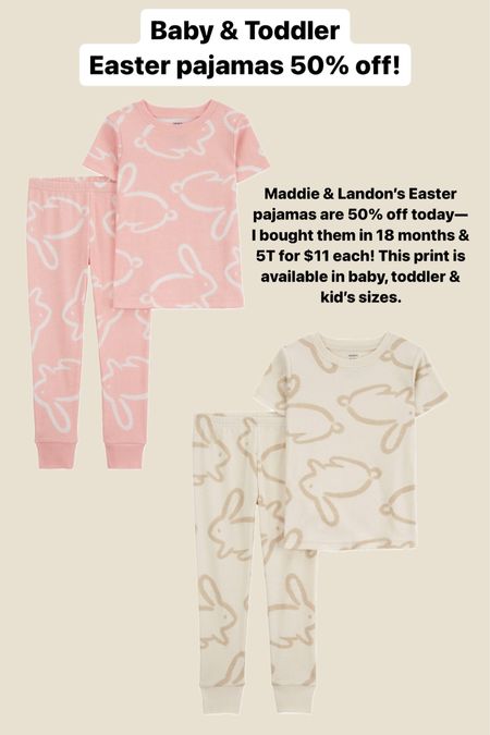 Baby and Toddler Easter pajamas 50% off! 


#LTKkids #LTKSpringSale #LTKbaby