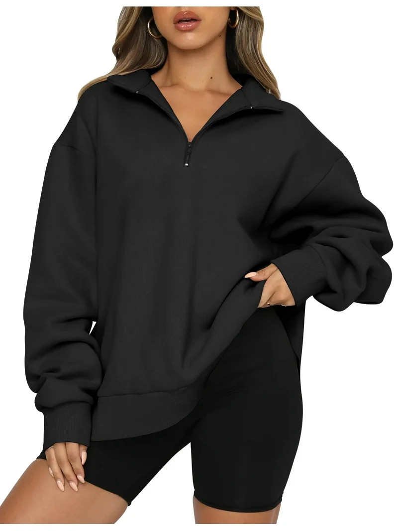 SUNBS Womens Oversized Sweatshirts Half Zip Pullover Fall Fashion Hoodies Long Sleeve Shirts Clot... | Walmart (US)