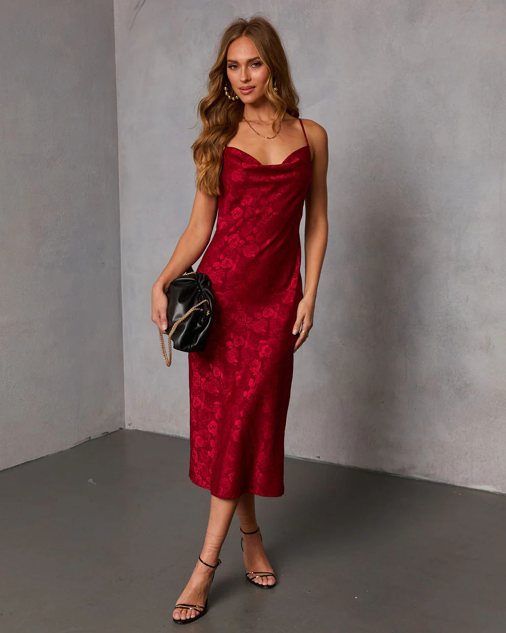 Cool Bloom Floral Jacquard Midi Dress | VICI