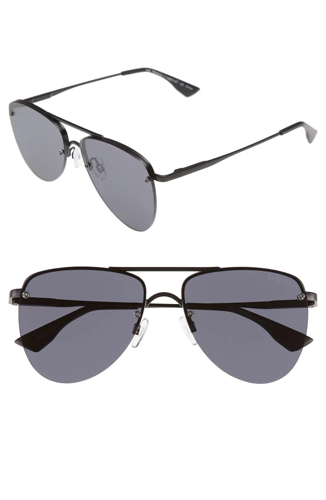 Le Specs The Prince 57mm Aviator Sunglasses in Black at Nordstrom | Nordstrom