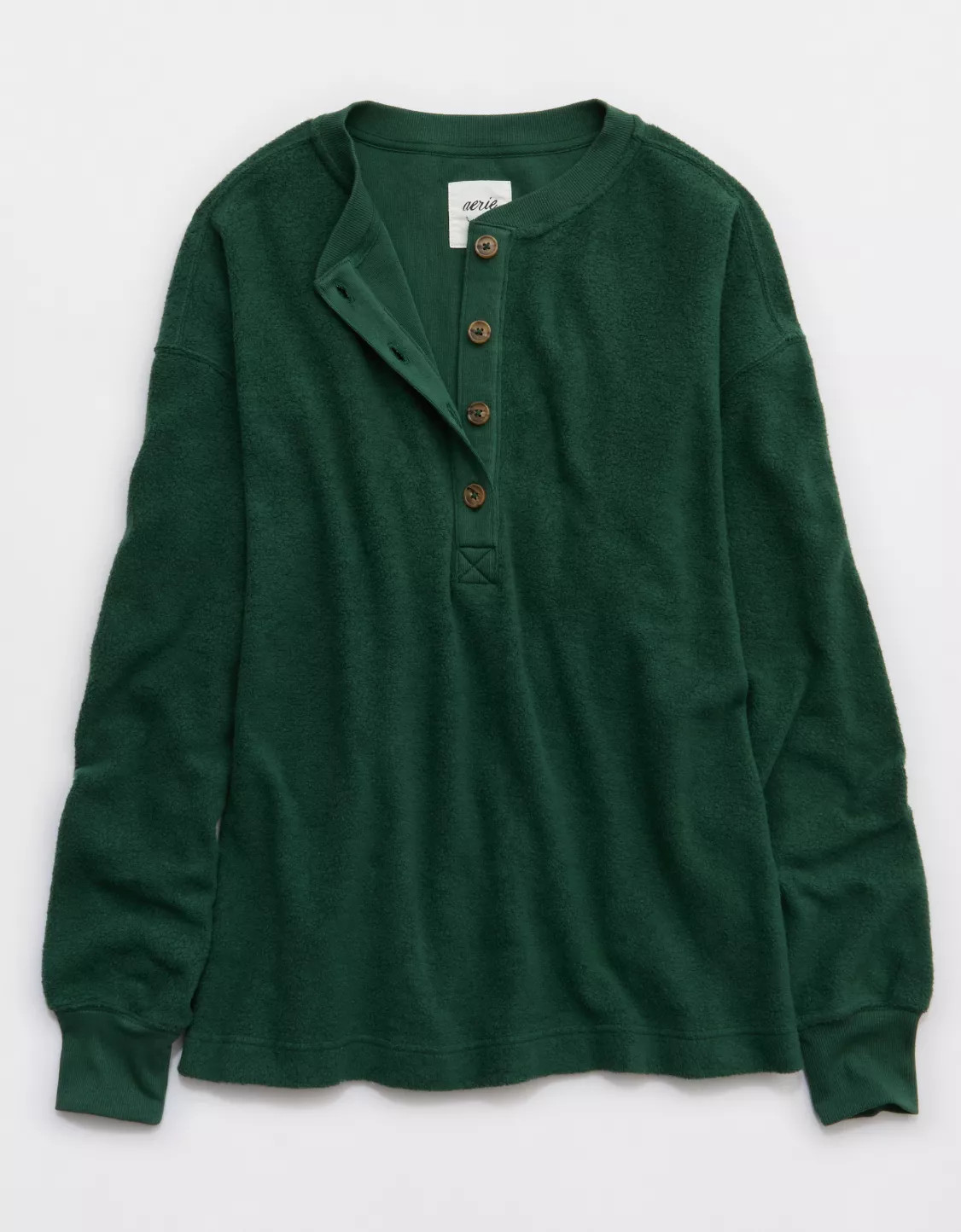 Aerie Sherpa Henley Sweatshirt | American Eagle Outfitters (US & CA)