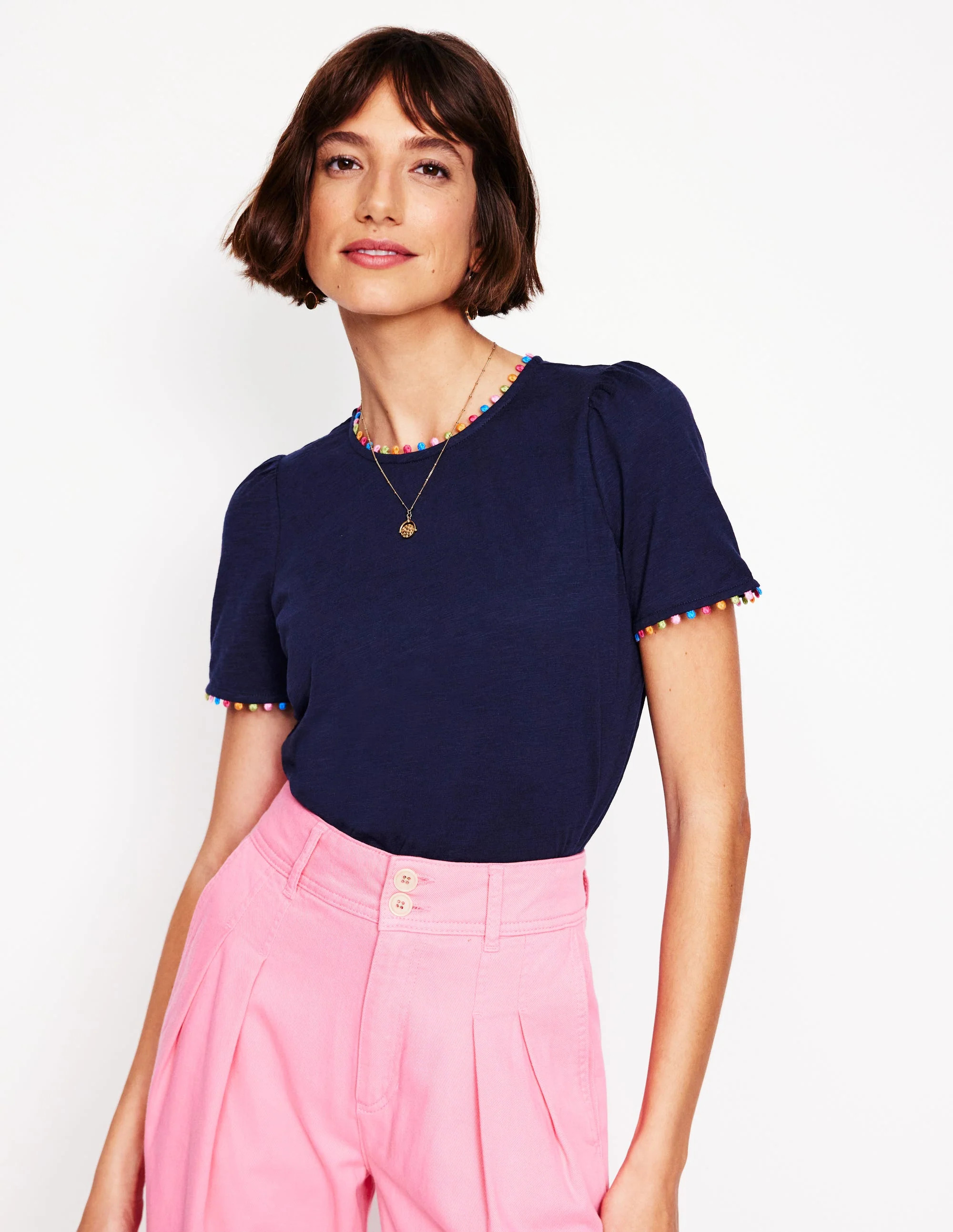 Ali Jersey T-Shirt-Navy, Multi | Boden (US)