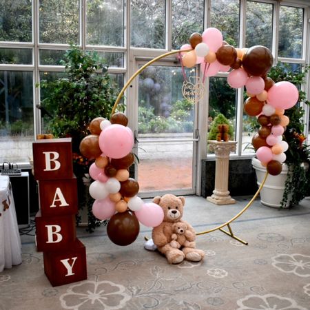 Balloon backdrop that I created for my baby shower. Love the We Can Bearly Wait theme and got lots of compliments on it. Linking everything I used here. 

#LTKbump #LTKbaby #LTKparties