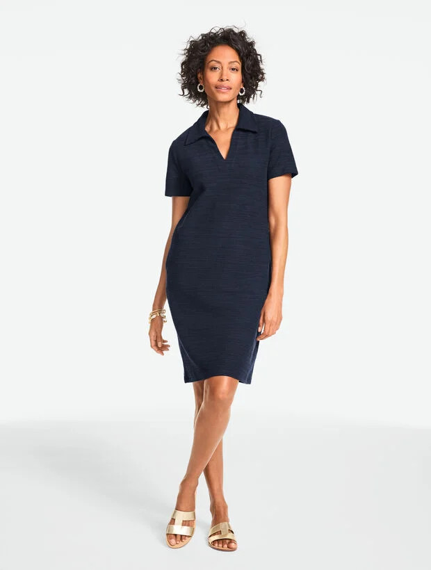 Short Sleeve Johnny Collar Dress | Talbots