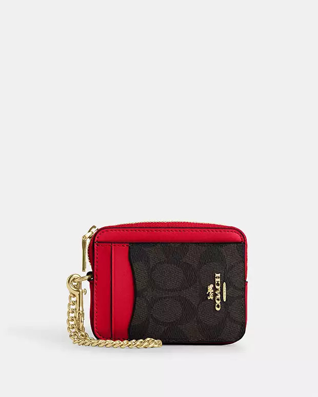 Zip Card Case In Signature Canvas | Coach Outlet US