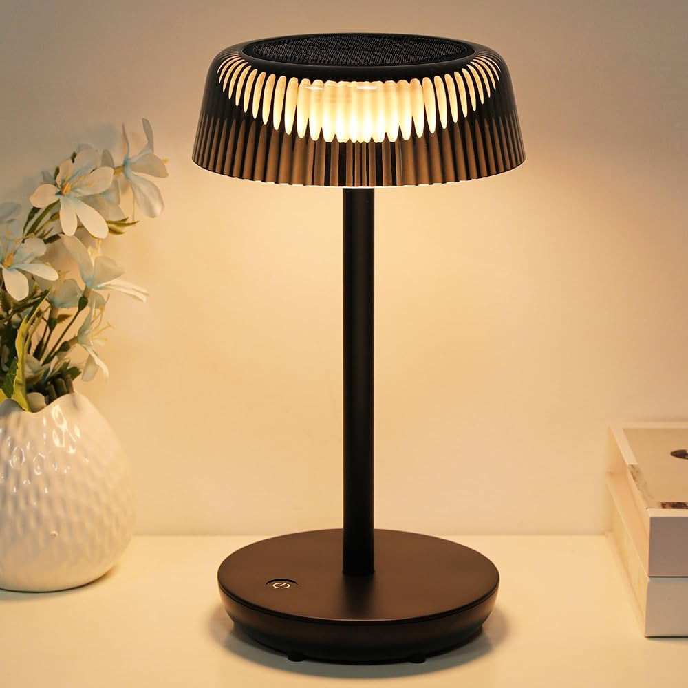 QiMH Outdoor Cordless Solar Table Lamp, Waterproof Battery Operated LED Desk Lamp with Touch Cont... | Amazon (US)