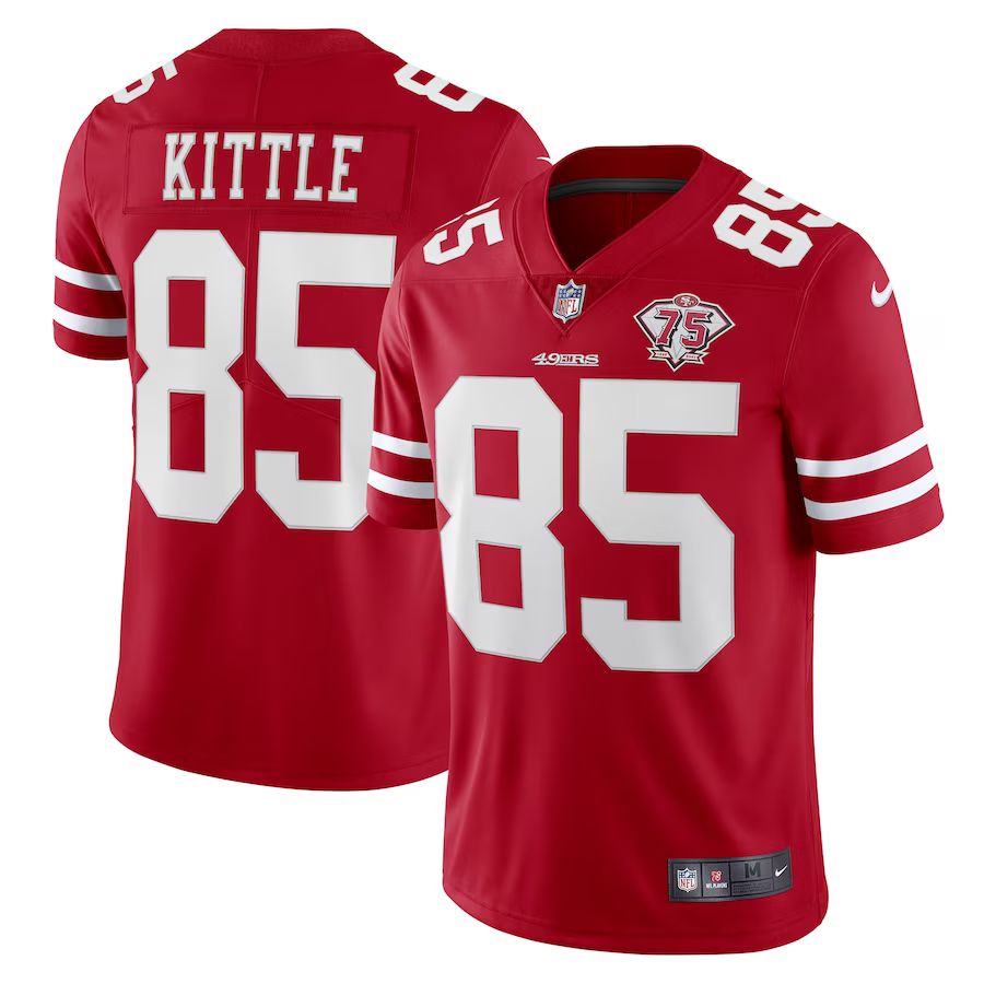 George Kittle San Francisco 49ers Nike 75th Anniversary Vapor Limited Jersey - Scarlet | Fanatics