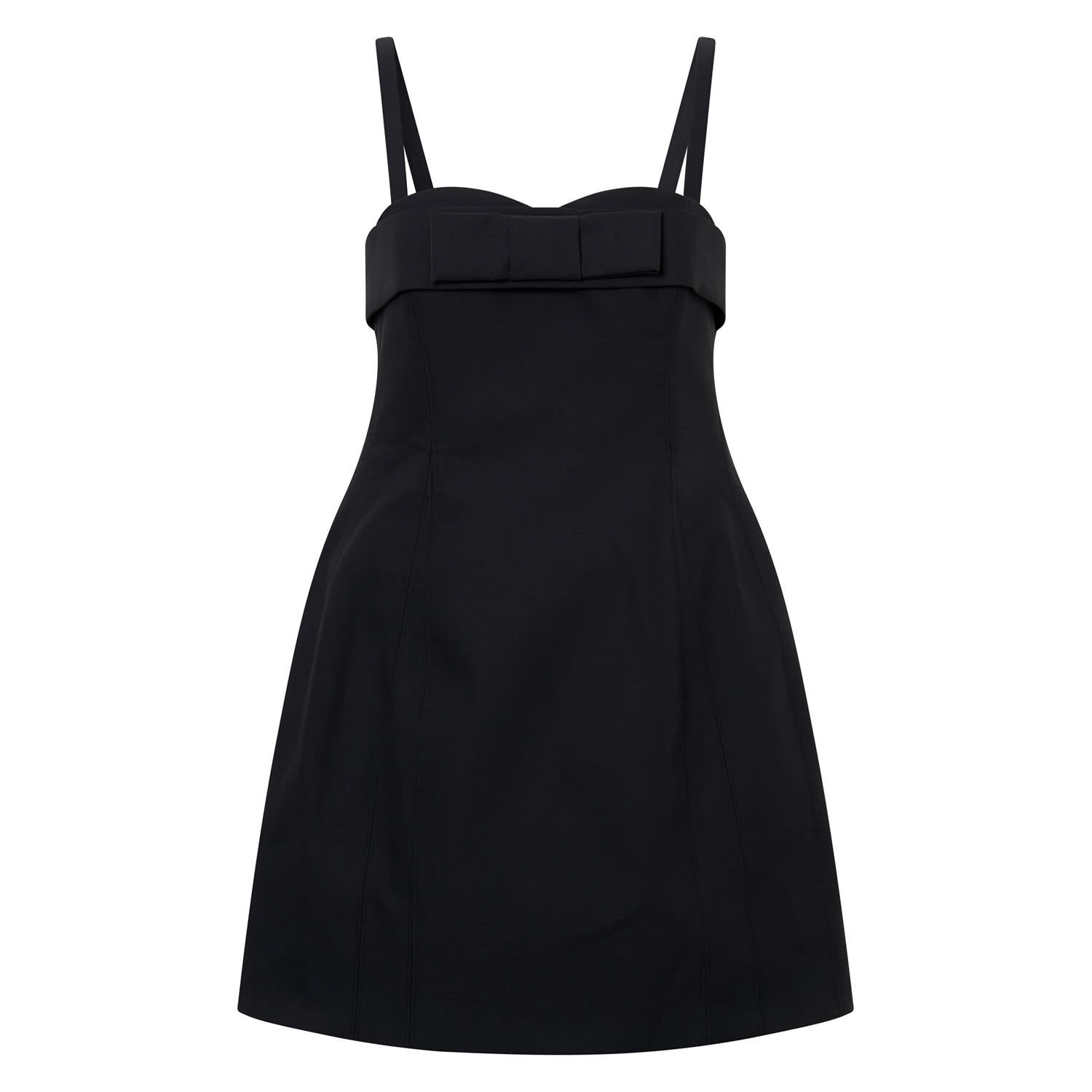 Bodice Detail Mini Dress - Black | Oroton | Oroton