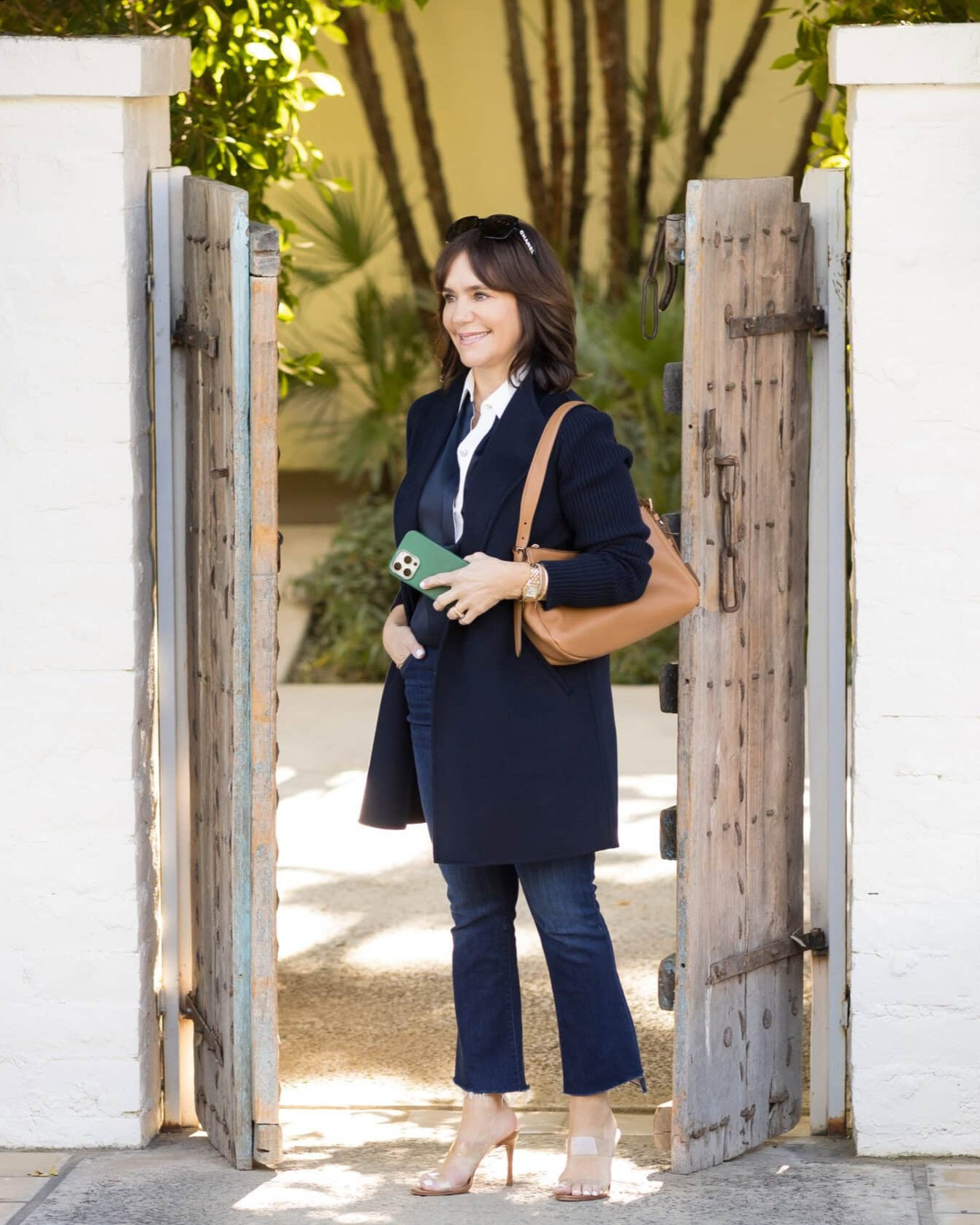 This time of year, instead of an all black look I love all navy! Wearing my usual XS in Vince blouse and Kinross cashmere jacket 

 #LTKOver40 #LTKStyleTip #LTKWorkwear