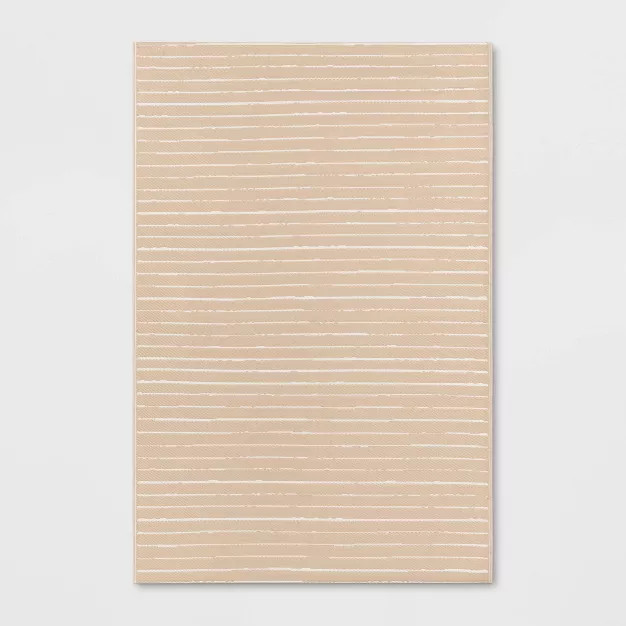 Striped Indoor/Outdoor Rug Tan/White - Room Essentials™ | Target