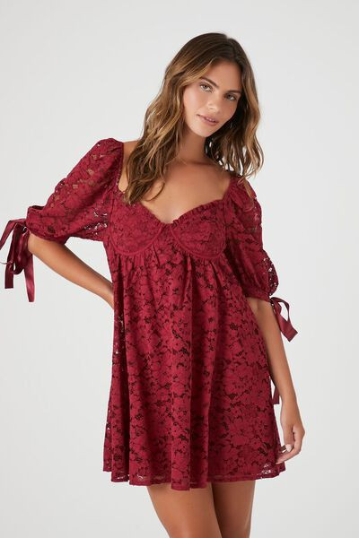 Floral Lace Babydoll Mini Dress | Forever 21 | Forever 21 (US)
