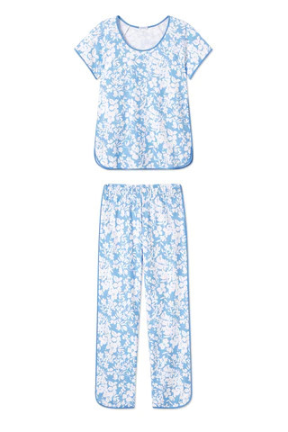 Pima Short-Long Set in Sky Floral | Lake Pajamas