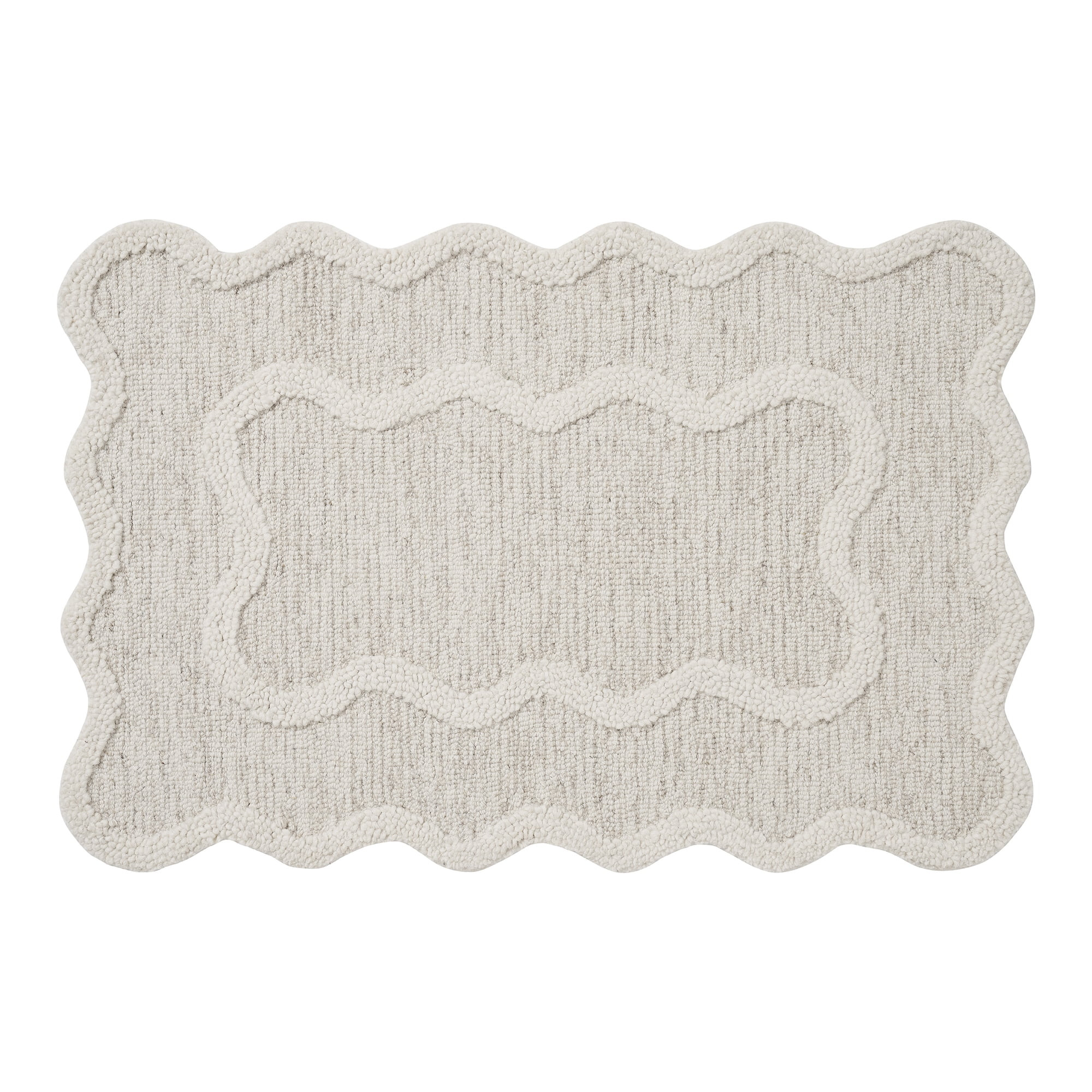 My Texas House Ivory Scallop Wool Indoor Area Rug, 24" x 36" | Walmart (US)