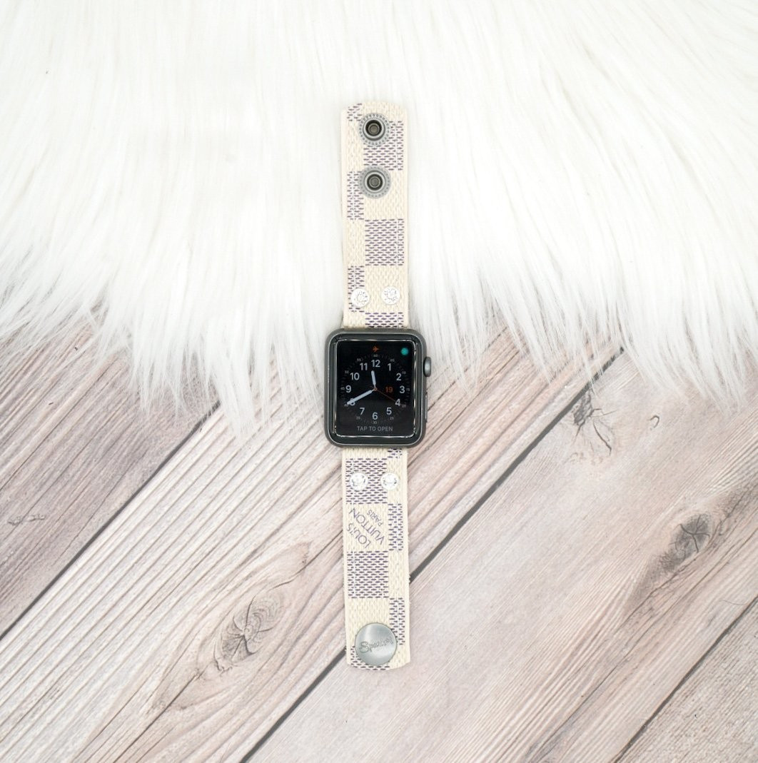 Skinny Band in Upcycled LV Damier Azur | Sparkl