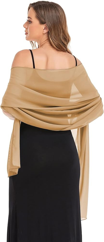 Shawls and Wraps for Evening Dresses Sheer Chiffon Women Elegant Soft Silky Wraps Wedding Bridal ... | Amazon (US)