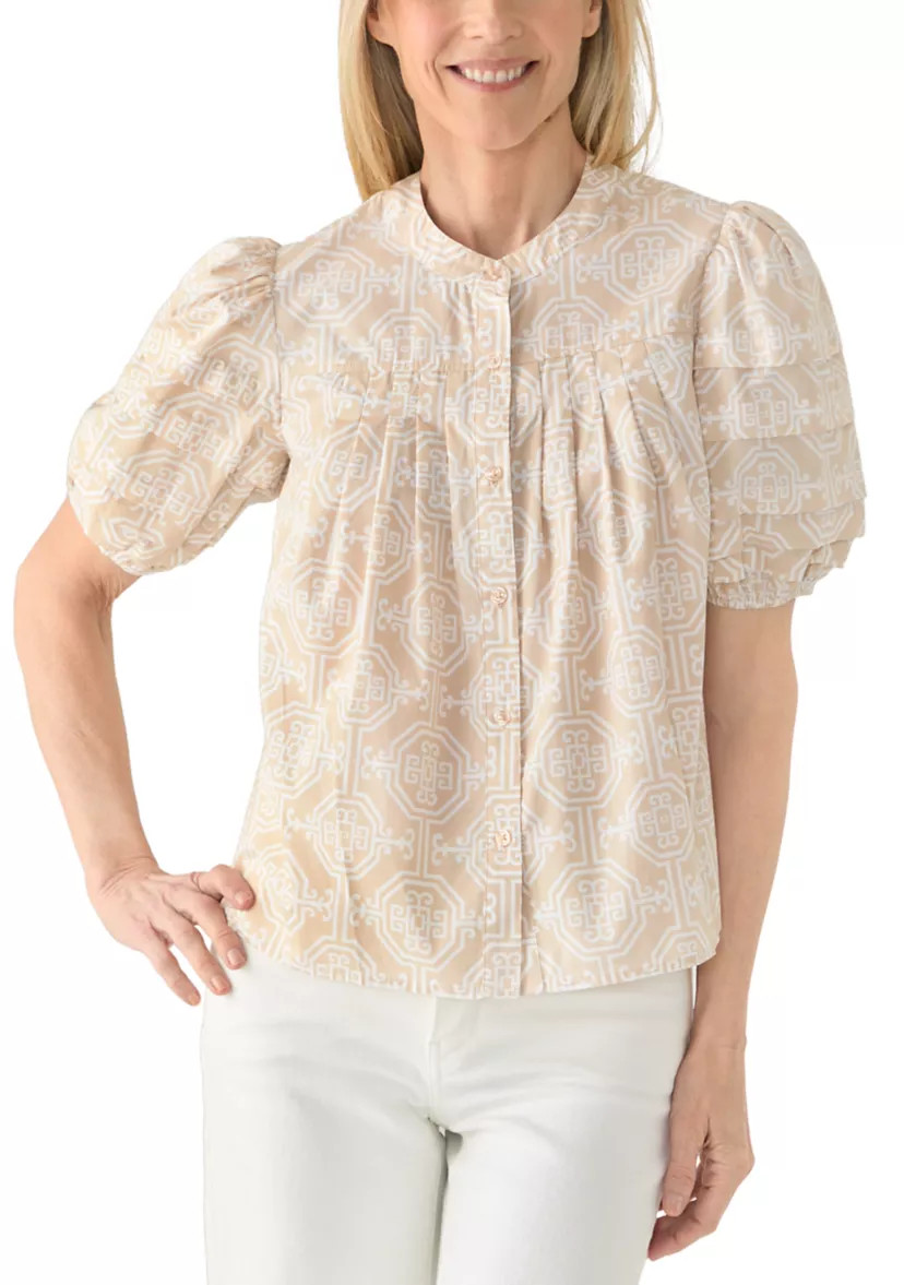 Women's Puff Sleeve Pintuck Top | Belk
