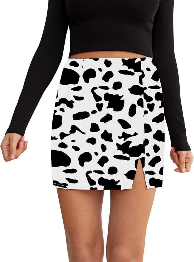 Laqeyko Womens Plaid Mini Skirt with Slit Kawaii Cute Pencil Skirt for Women | Amazon (US)