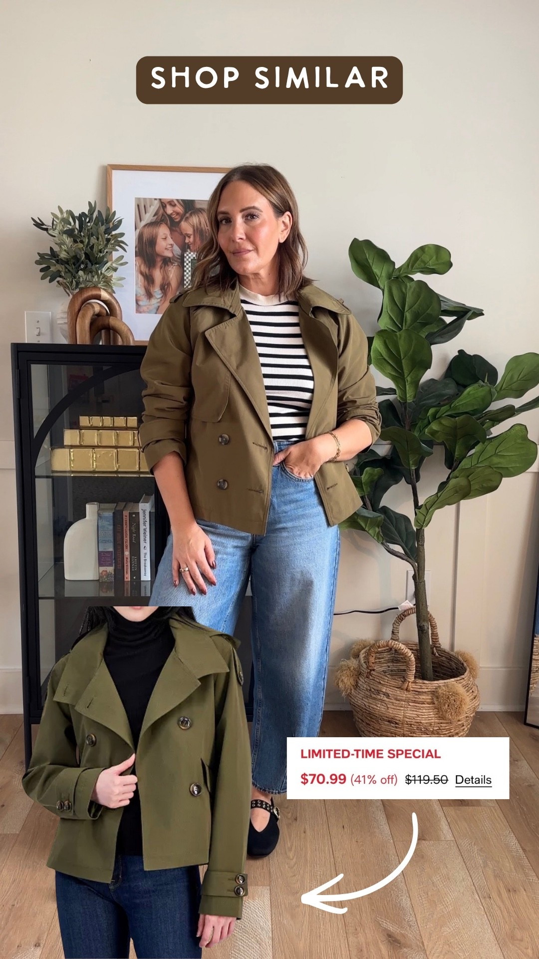 This Abercrombie trench coat is old and unavailable, but I found this very similar one! And it’s on sale 🤍🔗