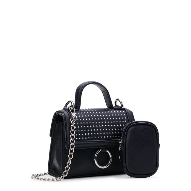 Madden NYC Women's Crystal Mini Top Handle Handbag, Black | Walmart (US)