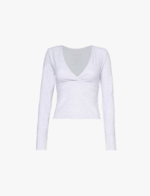Dayflex Sport V-neck long-sleeve stretch recycled-nylon top | Selfridges