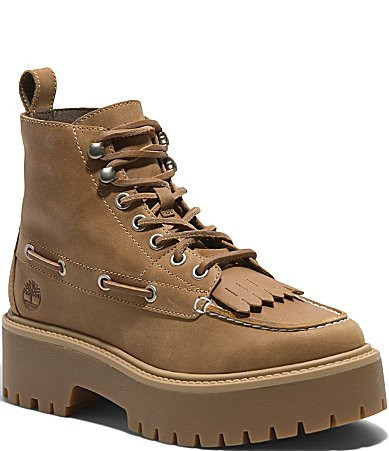 Timberland Women's Stone Street Leather Kiltie Lace Up Boots - 6.5 | Dillard's