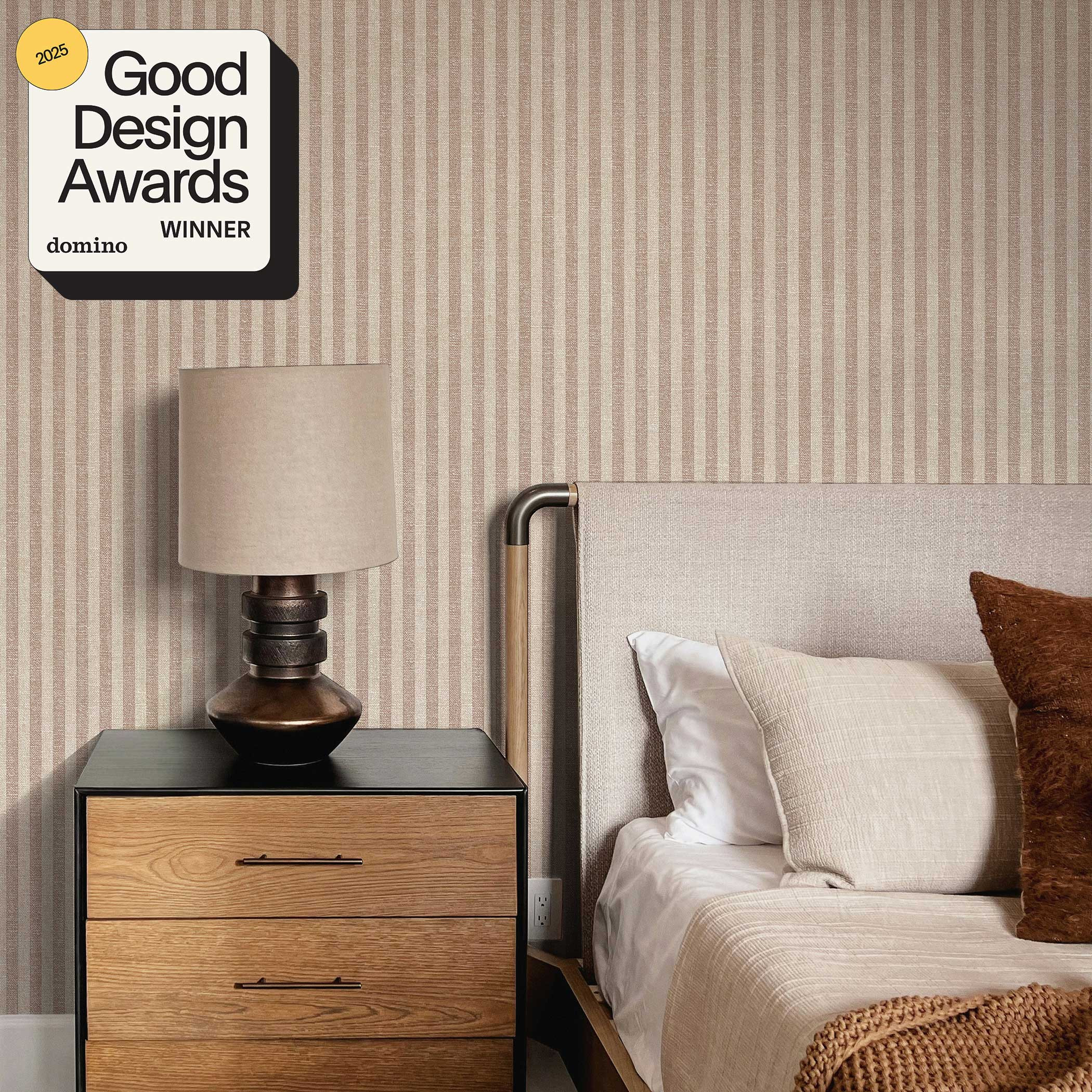 Charles Street Stripe Textured Peel and Stick Wallpaper by Jeremiah Brent | Tempaper