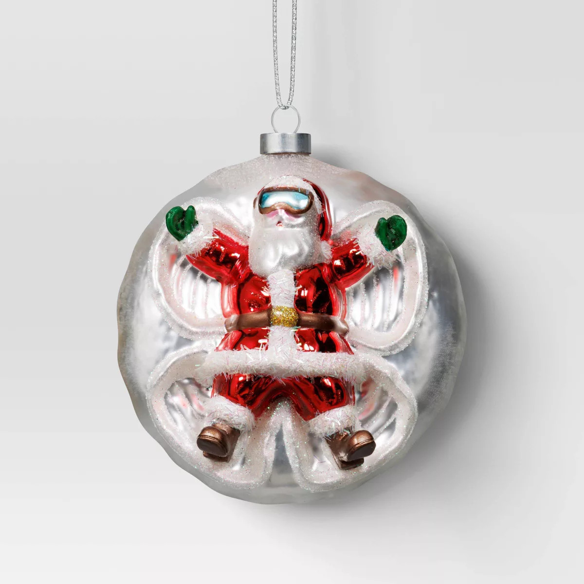 Christmas Glass Santa in Snow Ornament - Wondershop™ | Target