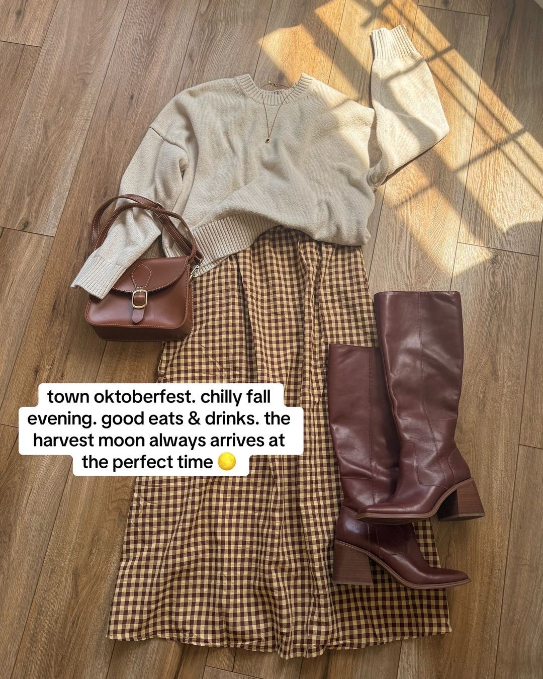 gingham maxi dress. oversized sweater. knee high boots. fall outfit.

#LTKSeasonal #LTKSaleAlert #LTKootd