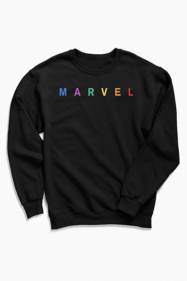Marvel Rainbow Logo Crew Neck Sweatshirt | Urban Outfitters (US and RoW)