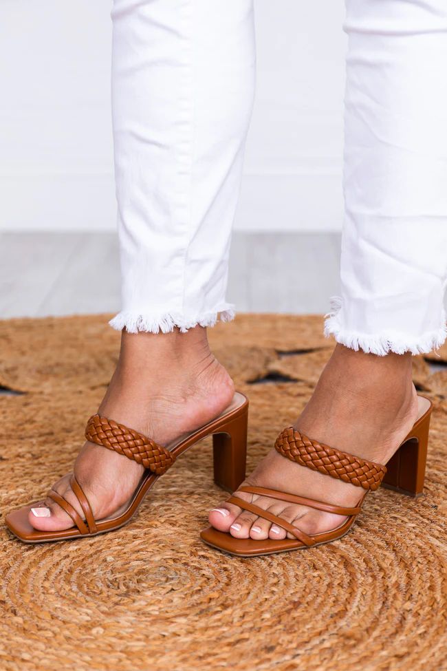 Carmen Tan Strappy Braided Heels | The Pink Lily Boutique