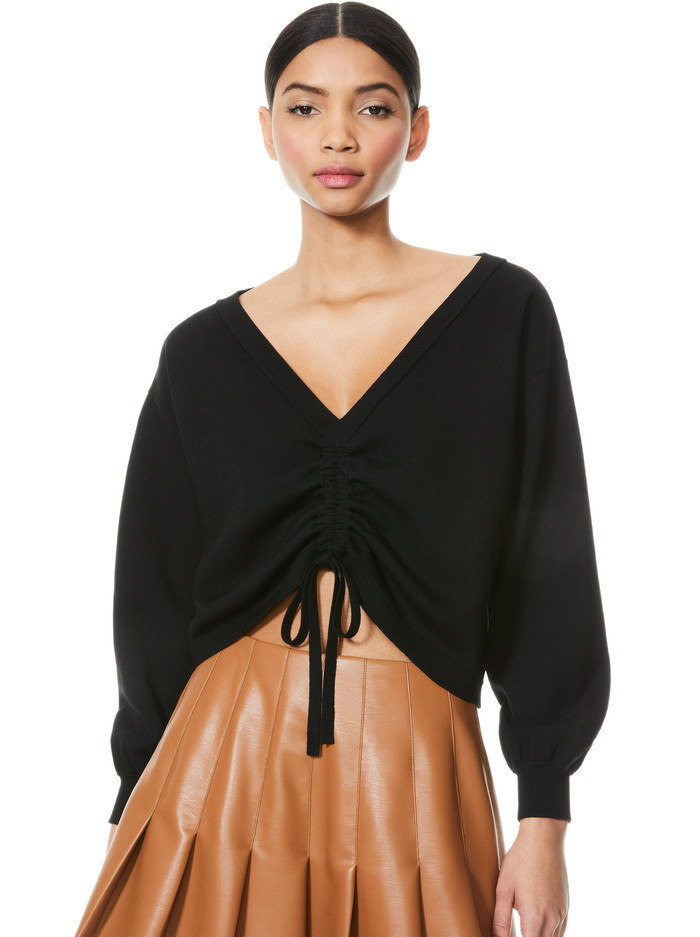 NORA REVERSIBLE DRAWCORD PULLOVER | Alice + Olivia
