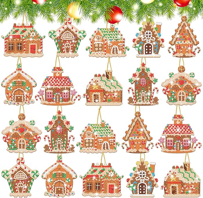 Yuntau 20 Pcs Christmas Diamond Art Ornaments Christmas Diamond Painting Keychain Kits
        5d... | Amazon (US)